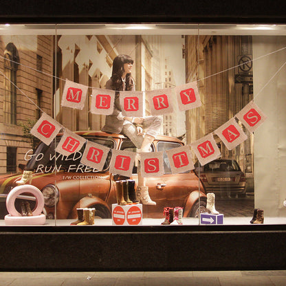 Weihnachtsbanner aus Sackleinen